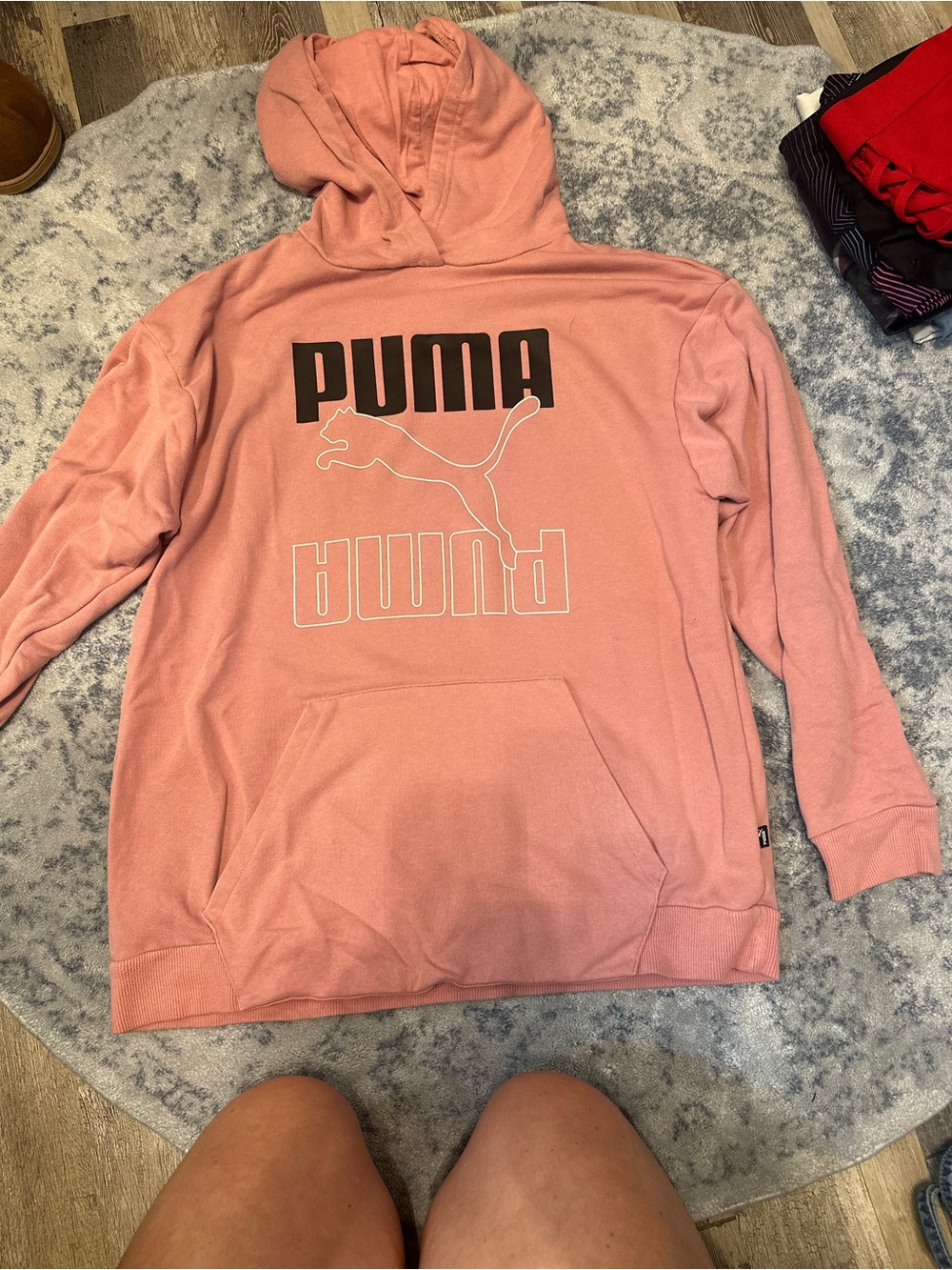 Puma Pink Logo Hoodie Pullover
